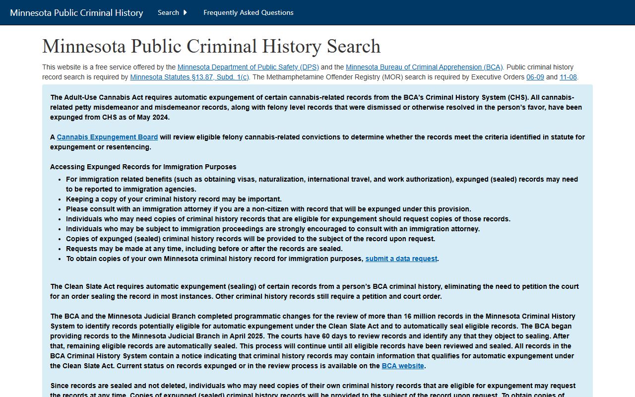 Mille Lacs County arrest records BCA criminal history search