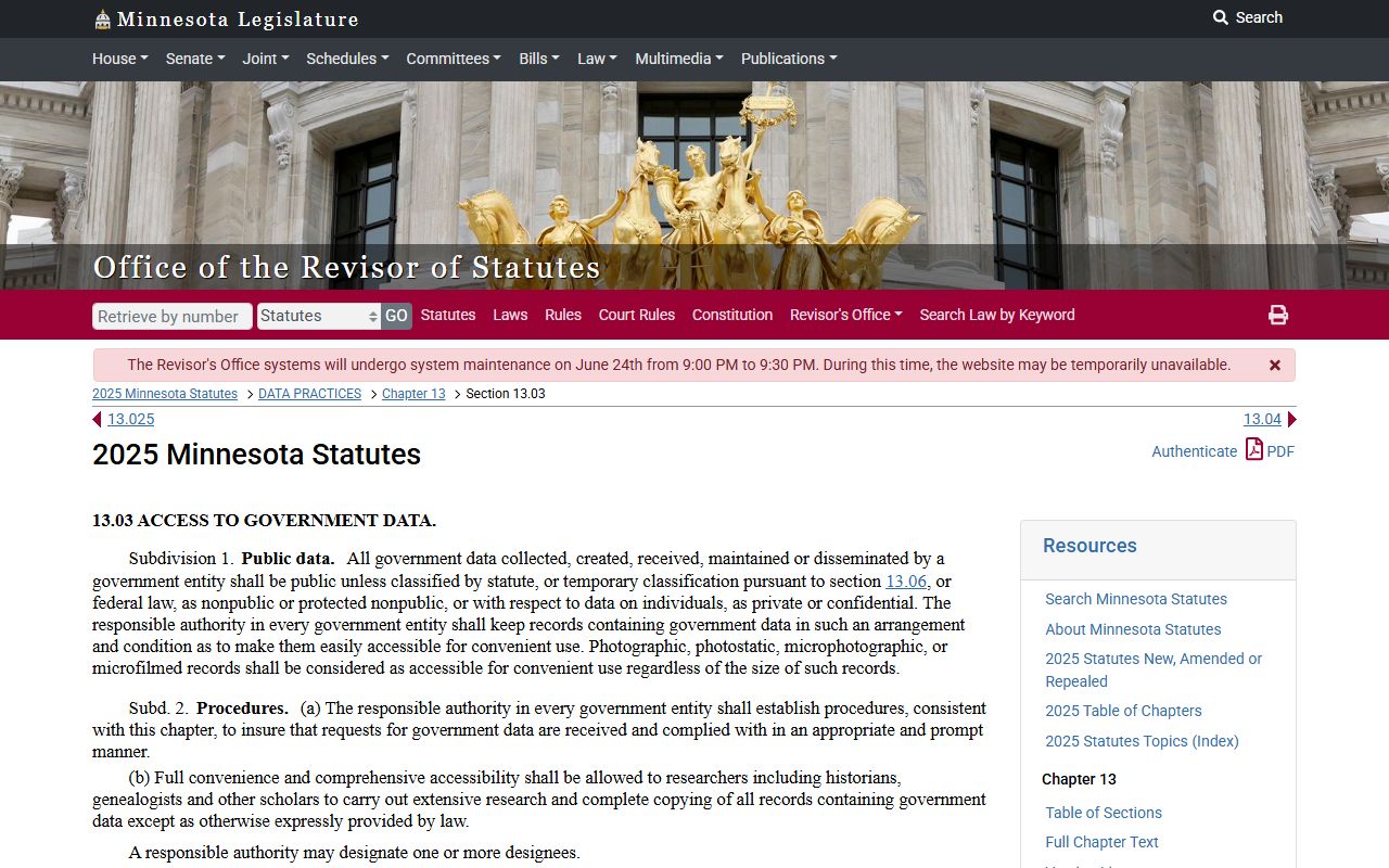 Mille Lacs County court records Minnesota public data statute