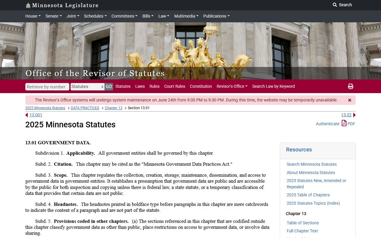 Mille Lacs County court records Minnesota Government Data Practices Act scope