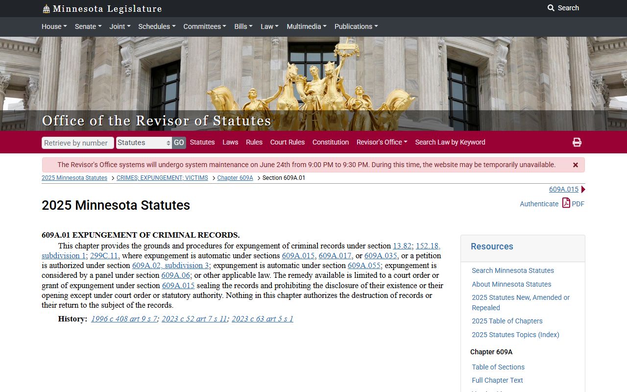 Mille Lacs County criminal court records Minnesota expungement scope
