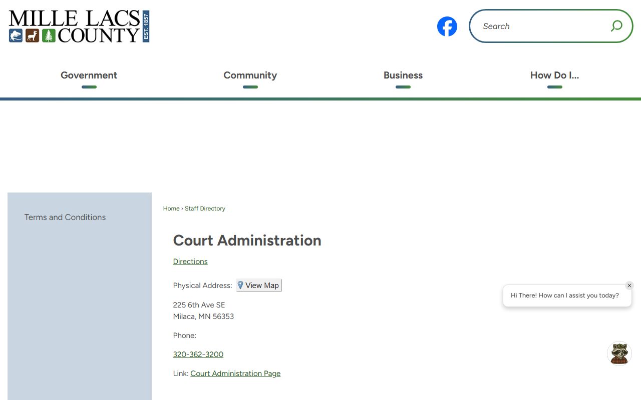 Mille Lacs County court records Court Administration staff directory