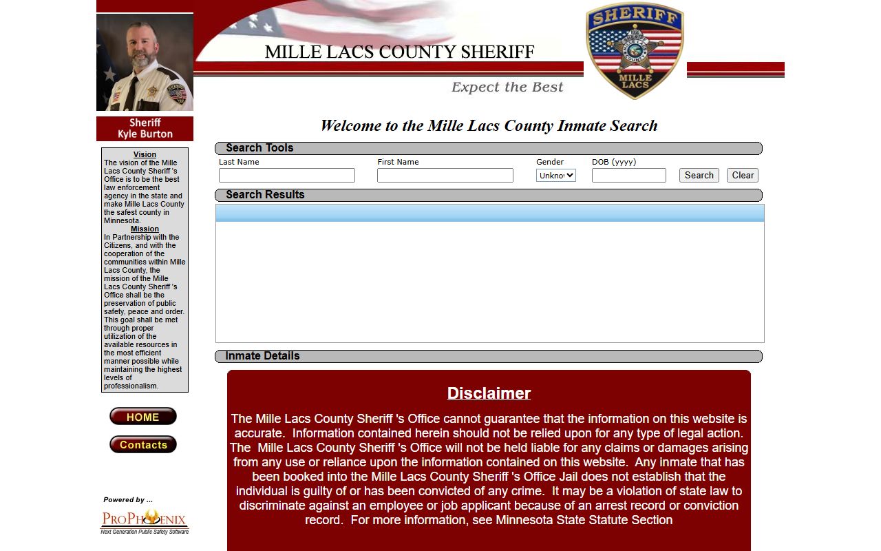 Mille Lacs County inmate records inmate locator search