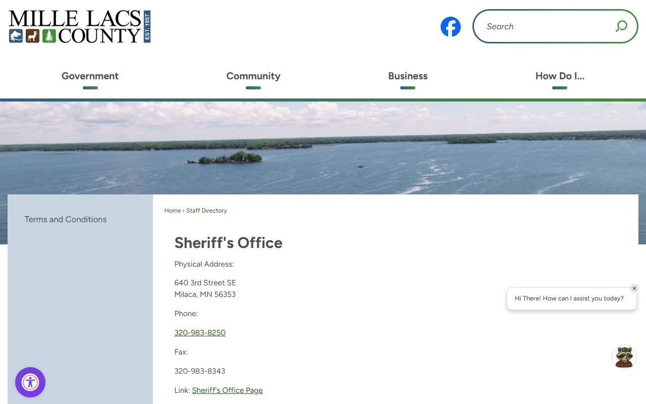 Mille Lacs County warrant records Sheriff's Office staff directory